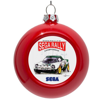 SEGA RALLY 2, Στολίδι Χριστουγεννιάτικη μπάλα δένδρου Κόκκινη 8cm