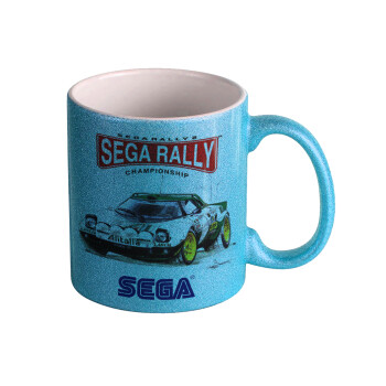 SEGA RALLY 2, Κούπα Σιέλ Glitter που γυαλίζει, κεραμική, 330ml