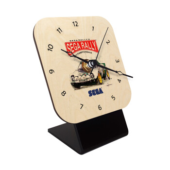 SEGA RALLY 2, Quartz Table clock in natural wood (10cm)