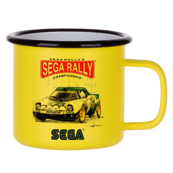 SEGA RALLY 2, Κούπα Μεταλλική εμαγιέ ΜΑΤ Κίτρινη 360ml