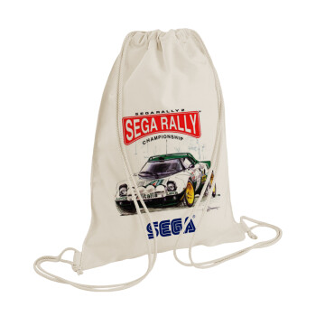 SEGA RALLY 2, Backpack bag GYMBAG natural (28x40cm)