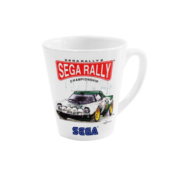 SEGA RALLY 2, Κούπα κωνική Latte Λευκή, κεραμική, 300ml