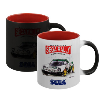 SEGA RALLY 2, Κούπα Μαγική εσωτερικό κόκκινο, κεραμική, 330ml που αλλάζει χρώμα με το ζεστό ρόφημα (1 τεμάχιο)