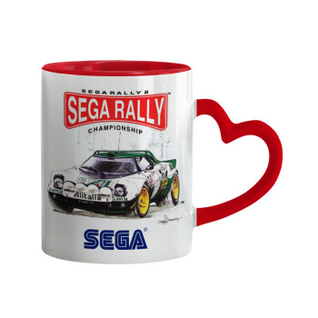 SEGA RALLY 2, Κούπα καρδιά χερούλι κόκκινη, κεραμική, 330ml