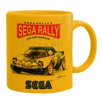 SEGA RALLY 2, Ceramic coffee mug yellow, 330ml (1pcs)