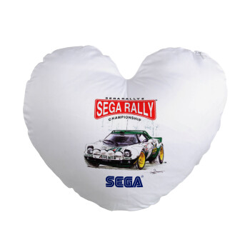 SEGA RALLY 2, Μαξιλάρι καναπέ καρδιά 40x40cm περιέχεται το  γέμισμα