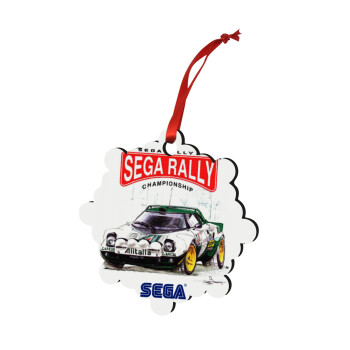 SEGA RALLY 2, Στολίδι Χριστουγεννιάτικο στολίδι snowflake ξύλινο 7.5cm