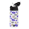 Children's hot water bottle, stainless steel, with safety straw, Black (360ml) BPA-FREE