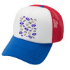 Adult Soft Trucker Hat with Red/Blue/White Mesh (POLYESTER, ADULT, UNISEX, ONE SIZE)