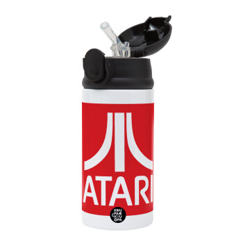 atari, Children's hot water bottle, stainless steel, with safety straw, Black (360ml) BPA-FREE