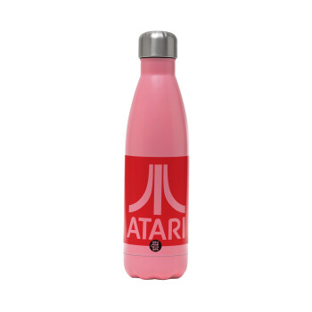 atari, Μεταλλικό παγούρι θερμός Ροζ Ματ (Stainless steel), διπλού τοιχώματος, 500ml