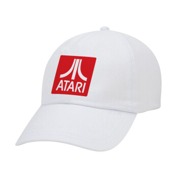 atari, Adult Baseball Cap White 5-panel (POLYESTER, ADULT, UNISEX, ONE SIZE)