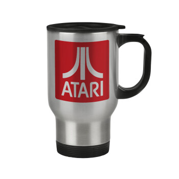 atari, Stainless steel travel mug with lid, double wall 450ml