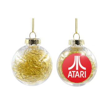 atari, Transparent Christmas tree ball ornament with gold filling 8cm