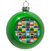 Green Christmas tree ornament bauble 8cm