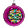 Purple Christmas tree ornament bauble 8cm