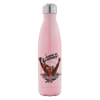 Escape to victory, Metal mug thermos Pink Iridiscent (Stainless steel), double wall, 500ml