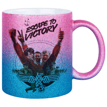 Escape to victory, Κούπα Χρυσή/Μπλε Glitter, κεραμική, 330ml