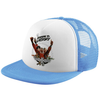 Escape to victory, Child's Soft Trucker Hat with Blue/White Mesh (POLYESTER, CHILD, ONE SIZE)