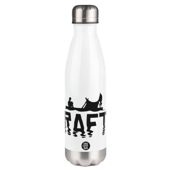 raft, Metal mug thermos White (Stainless steel), double wall, 500ml