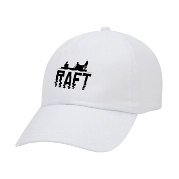 raft, Adult Baseball Cap White 5-panel (POLYESTER, ADULT, UNISEX, ONE SIZE)