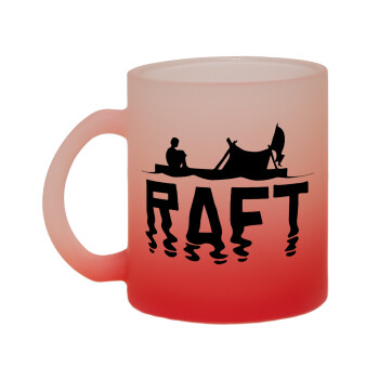 raft, Κούπα γυάλινη δίχρωμη με βάση το κόκκινο ματ, 330ml