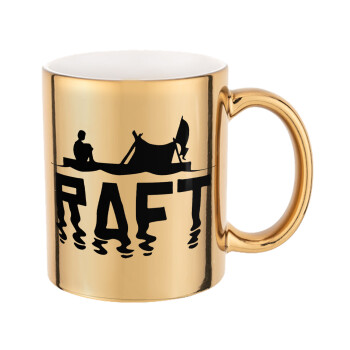 raft, Mug ceramic, gold mirror, 330ml