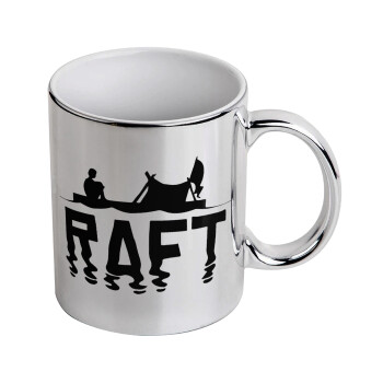 raft, Mug ceramic, silver mirror, 330ml