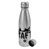 Metallic water bottle, stainless steel, 750ml