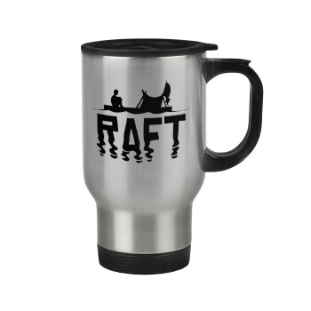 raft, Stainless steel travel mug with lid, double wall 450ml