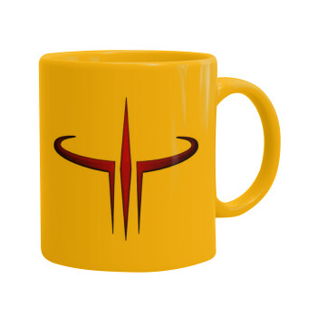 Quake 3 arena, Ceramic coffee mug yellow, 330ml (1pcs)