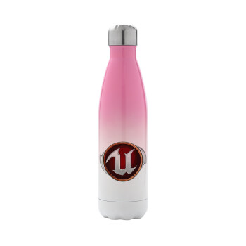 Unreal, Metal mug thermos Pink/White (Stainless steel), double wall, 500ml