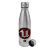 Metallic water bottle, stainless steel, 750ml