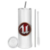 Eco friendly stainless steel tumbler 600ml, with metal straw & cleaning brush