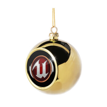 Unreal, Golden Christmas tree ball ornament 8cm