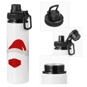 Santa ware a mask, Metal water bottle with safety cap, aluminum 850ml