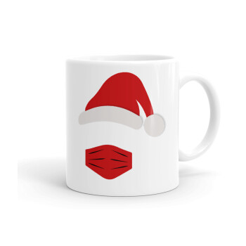 Santa ware a mask, Ceramic coffee mug, 330ml (1pcs)