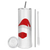 Eco friendly stainless steel tumbler 600ml, with metal straw & cleaning brush