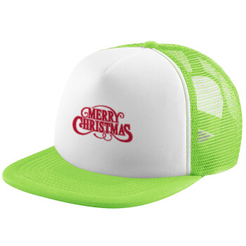 Merry Christmas classical, Adult Soft Trucker Hat with Mesh GREEN/WHITE (POLYESTER, ADULT, ONE SIZE)