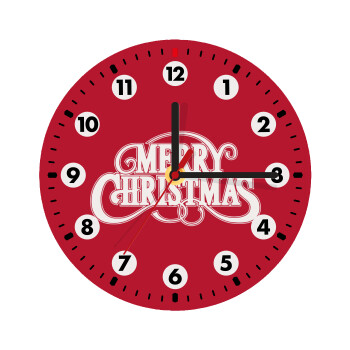 Merry Christmas classical, Wooden wall clock (20cm)