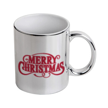 Merry Christmas classical, Mug ceramic, silver mirror, 330ml