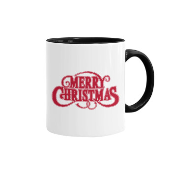 Merry Christmas classical, Mug colored black, ceramic, 330ml