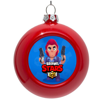 Brawl Stars Colt, Στολίδι Χριστουγεννιάτικη μπάλα δένδρου Κόκκινη 8cm