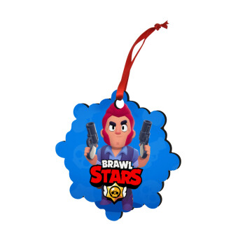 Brawl Stars Colt, Christmas ornament snowflake wooden 7.5cm