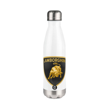 Lamborghini, Metal mug thermos White (Stainless steel), double wall, 500ml