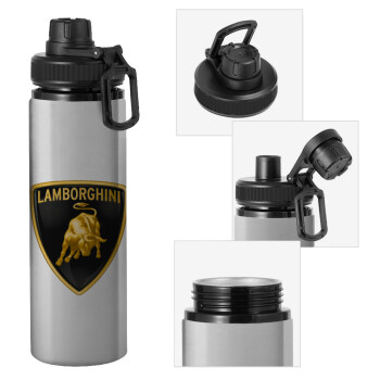 Lamborghini, Metallic water bottle with safety cap, 850ml aluminum