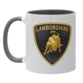 Lamborghini, Κούπα χρωματιστή γκρι, κεραμική, 330ml