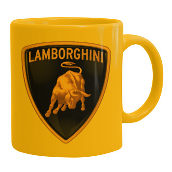 Lamborghini, Ceramic coffee mug yellow, 330ml (1pcs)