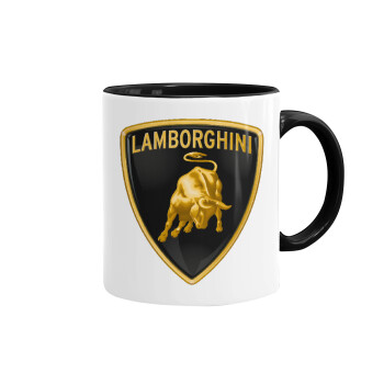 Lamborghini, Κούπα χρωματιστή μαύρη, κεραμική, 330ml