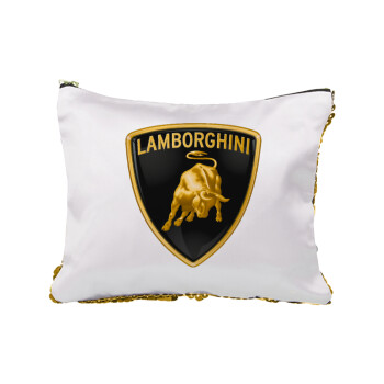 Lamborghini, Sequin Gold Pouch Cosmetic Bag